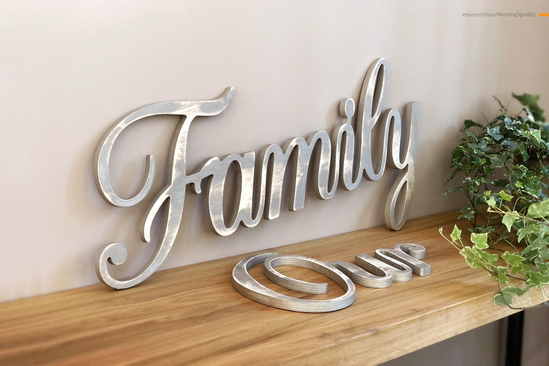 Wooden Wall Sign 'our Family', Family Wall Art, Our Family Wall Decor