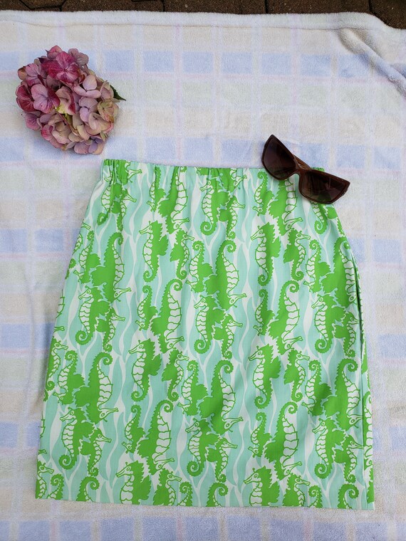 Gidget Hawaiian Style Mod 60s Lime Novelty Print S