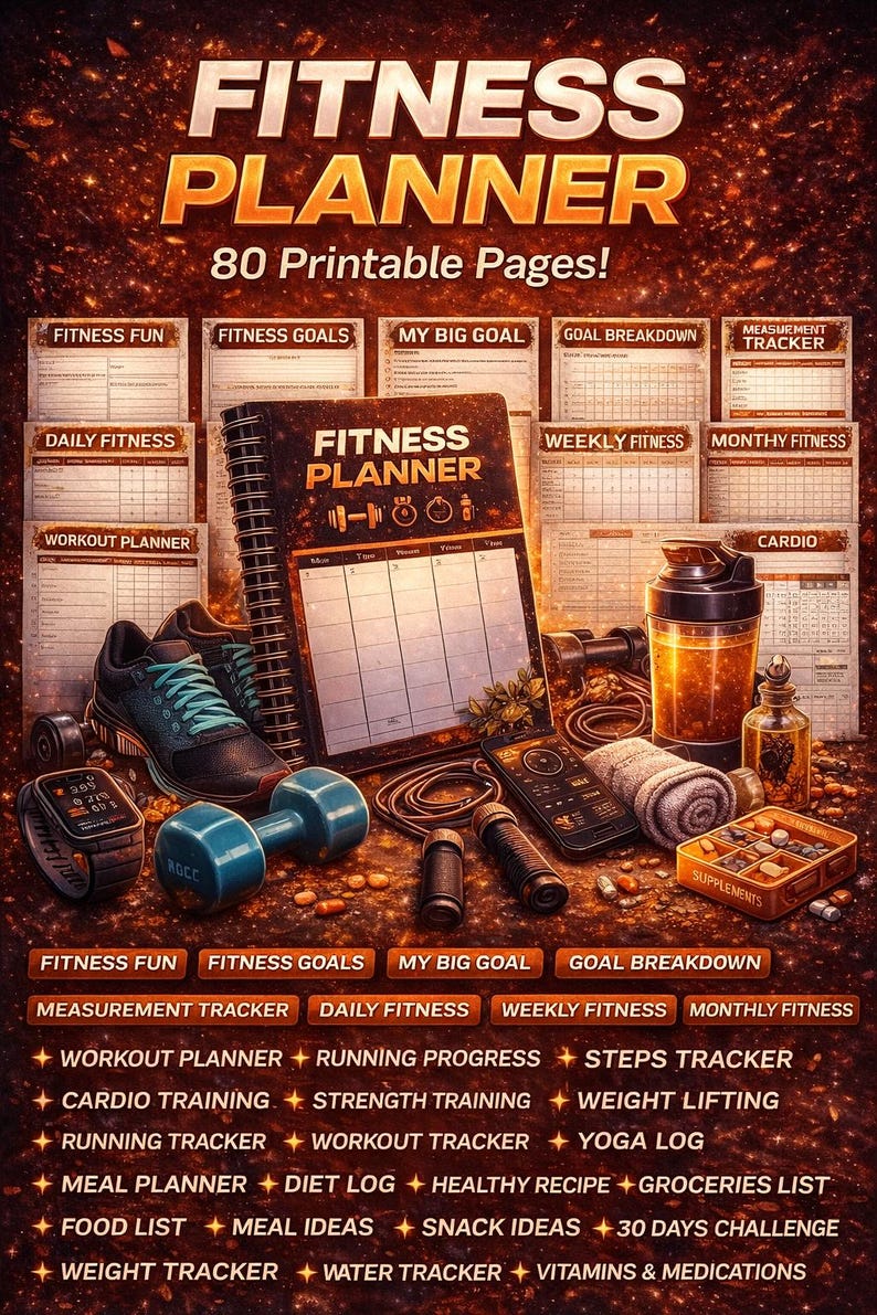 Fitness Planner Printable | Workout & Meal Planner | Weight Loss ...