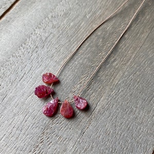 Ruby necklace. Minimalist necklace, Silk Thread necklace, Necklace, Choker, Gemstone, Layering, Dainty