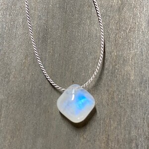 Rainbow Moonstone, Moonstone necklace. Minimalist necklace, Silk Thread necklace, Necklace, Choker, Gemstone, Layering, Dainty