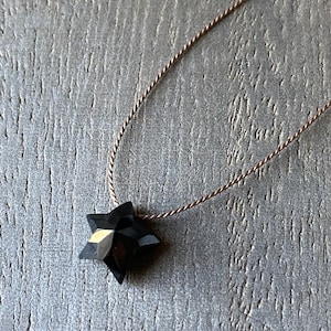 Black Onyx Star necklace, Minimalist necklace, Silk Thread necklace, Necklace, Choker, Gemstone, Layering, Dainty