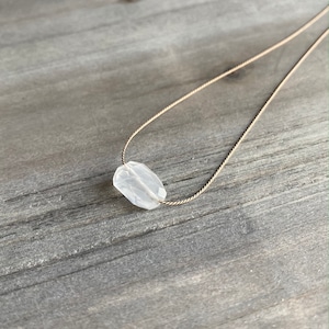 Ice Quartz necklace, Minimalist necklace, Silk Thread necklace, Necklace, Choker, Gemstone, Layering, Dainty