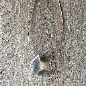 Ice Quartz necklace, Minimalist necklace, Silk Thread necklace, Necklace, Choker, Gemstone, Layering, Dainty