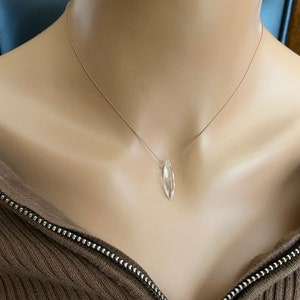 Rock Crystal Quartz necklace. Minimalist necklace, Silk Thread necklace, Necklace, Choker, Gemstone, Layering, Dainty