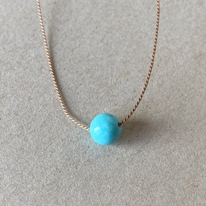 Natural Turquoise necklace, Minimalist necklace, Silk Thread necklace, Necklace, Choker, Gemstone, Layering, Dainty