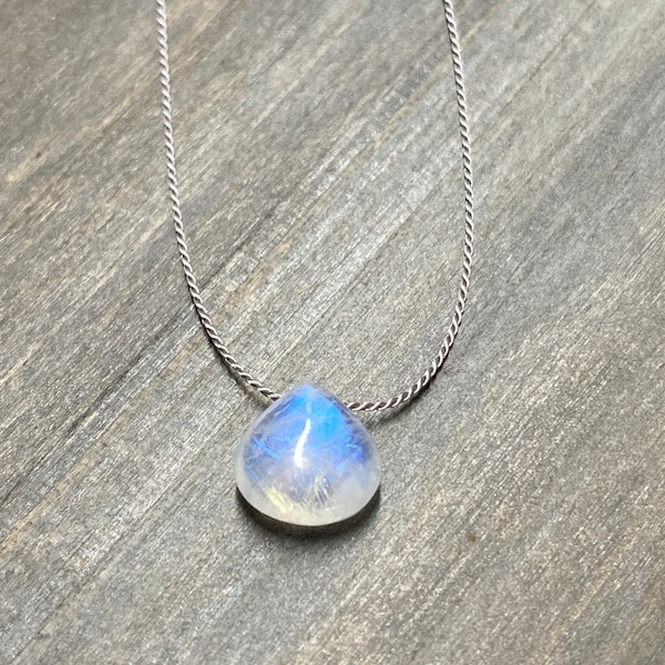 Rainbow Moonstone, Moonstone necklace. Minimalist necklace, Silk Thread necklace, Necklace, Choker, Gemstone, Layering, Dainty