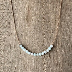Larimar necklace, Minimalist necklace, Silk Thread necklace, Necklace, Choker, Gemstone, Layering, Dainty