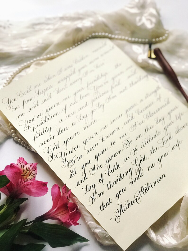 Handwritten Love Letter/ Custom Quote/ Calligraphy/ Old ... Handwritten Love Letter/ Custom Quote/ Calligraphy/ Old ...