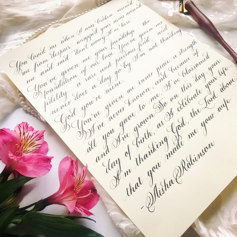 Handwritten Love Letter/ Custom Quote/ Calligraphy/ Old ... Handwritten Love Letter/ Custom Quote/ Calligraphy/ Old ...