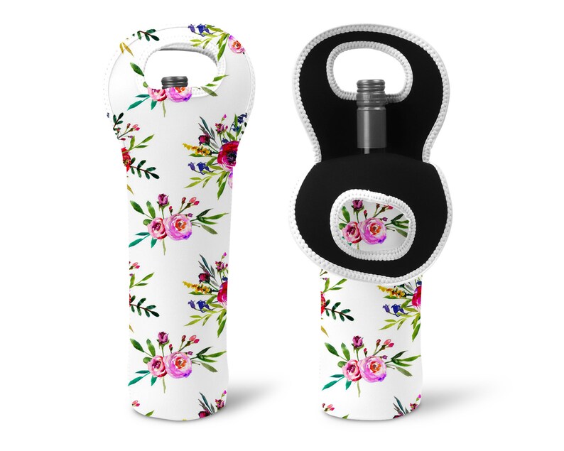 Wine Bag Handmade Gift Vintage Floral Wine Tote Floral Wine Carrier Wine Tote Wine Sleeve