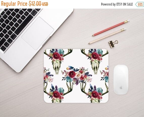 On Sale Boho Skull Mouse Pad Desk Etsy