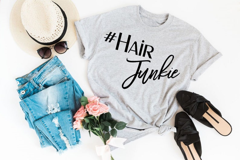 Hair Junkie Shirt Hairdresser Gift Hairstylist Gift Etsy