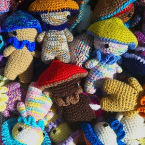 Handmade Crochet Mushroom Doll Mystery Colors - Whimsical Woodland Friend