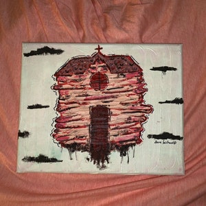 Old House Oil Painting Original