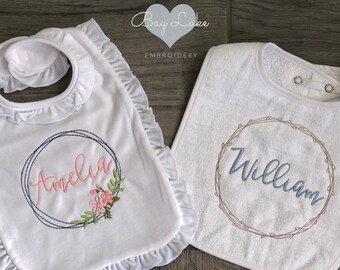 personalised embroidered bibs