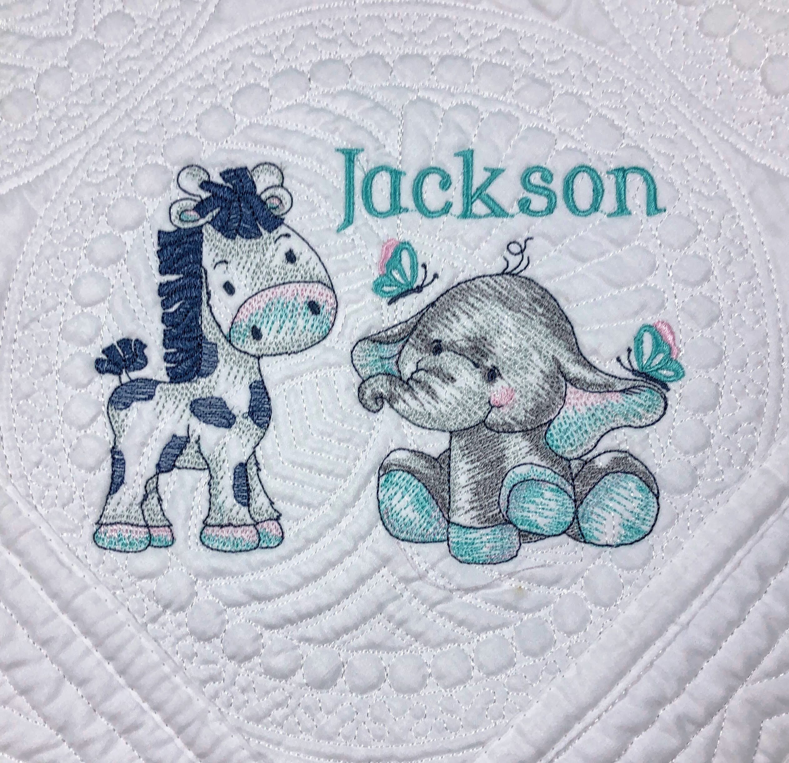 Baby Giraffe Quilt Personalized Baby Blanket Embroidered Etsy