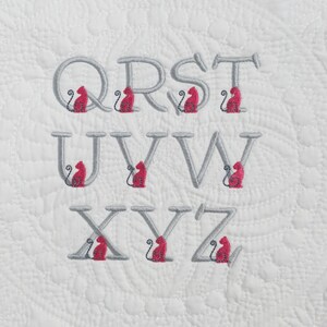 Stickmuster „Katzenalphabet“: Satinstich, Native BX-Schriftart (Digitaler Download) Bild 5