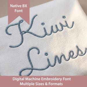 Police de broderie Kiwi Lines : BX natif, point bourdon (téléchargement numérique)