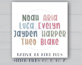 Machine embroidery font native BX font satin stitch Embrilliance Sweet Woodland custom digitized font alphabet numbers