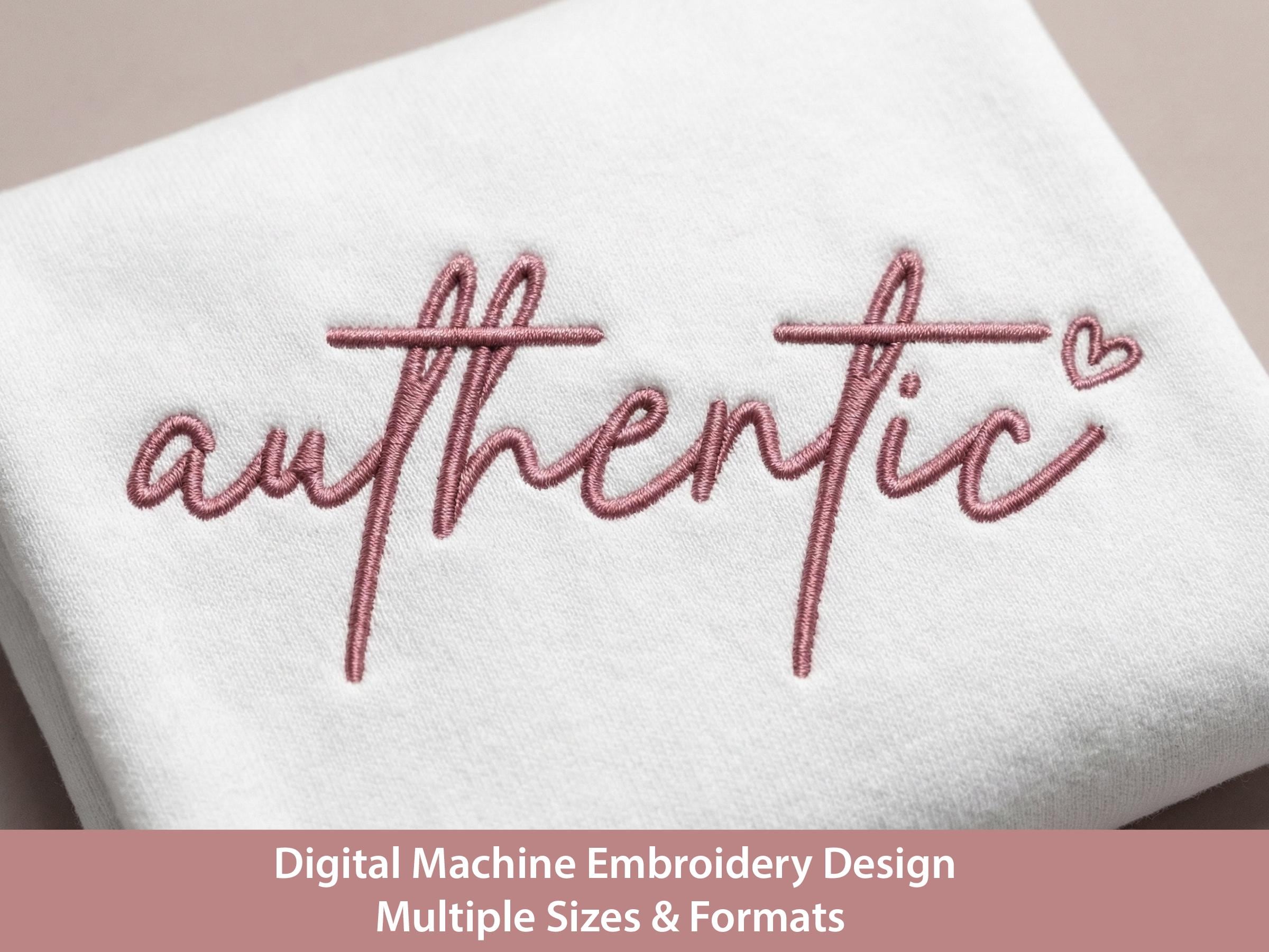 Authentic Script Embroidery Design, Word Art (digital File) - Etsy