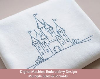 Zamek w magicznym królestwie – wzór haftu: Bajkowy ścieg fasolkowy (plik cyfrowy)