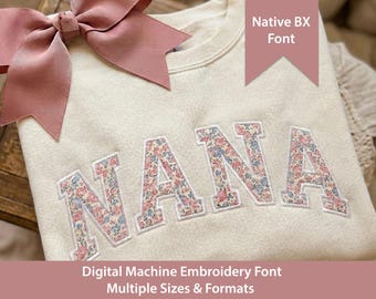 Fuente de bordado a máquina con apliques de puntada satinada Academy: Native BX + Archivos de puntada (descarga digital)