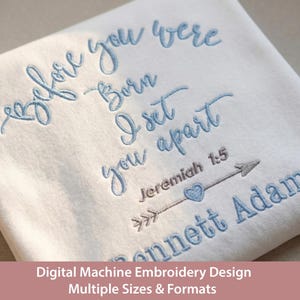 Before you were born Machine Embroidery Design, Custom Scripture verse