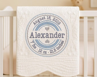Circle Wreath Birth Announcement Embroidery Design (Digital Download)