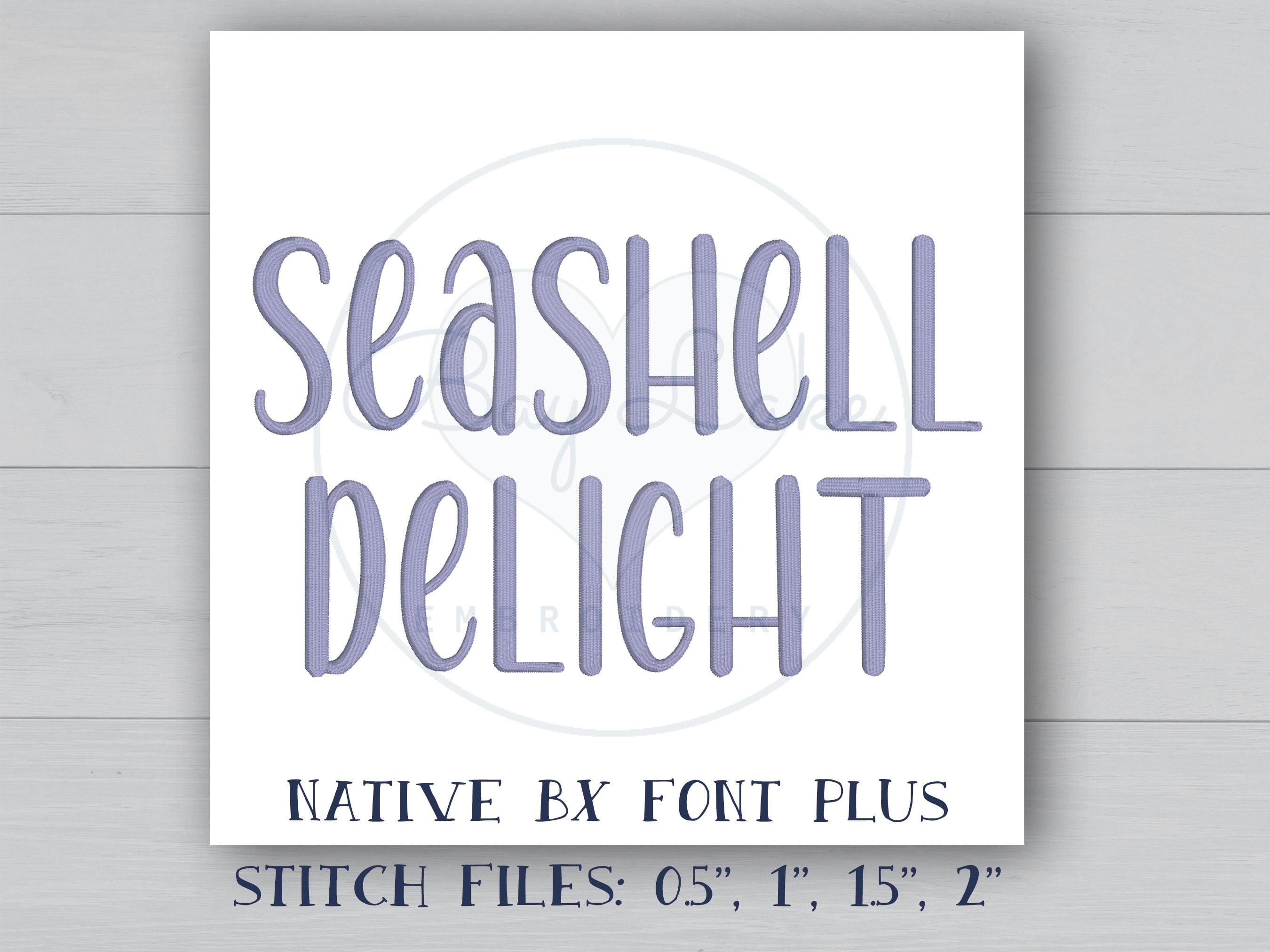 Seashell Delight Embroidery Font: Native BX, Satin Stitch (digital ...