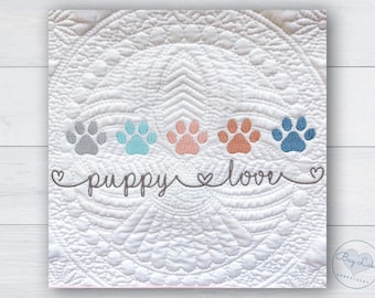 Puppy Paw Prints Machine Embroidery Design: Dog Lover Gift (Digital Download)
