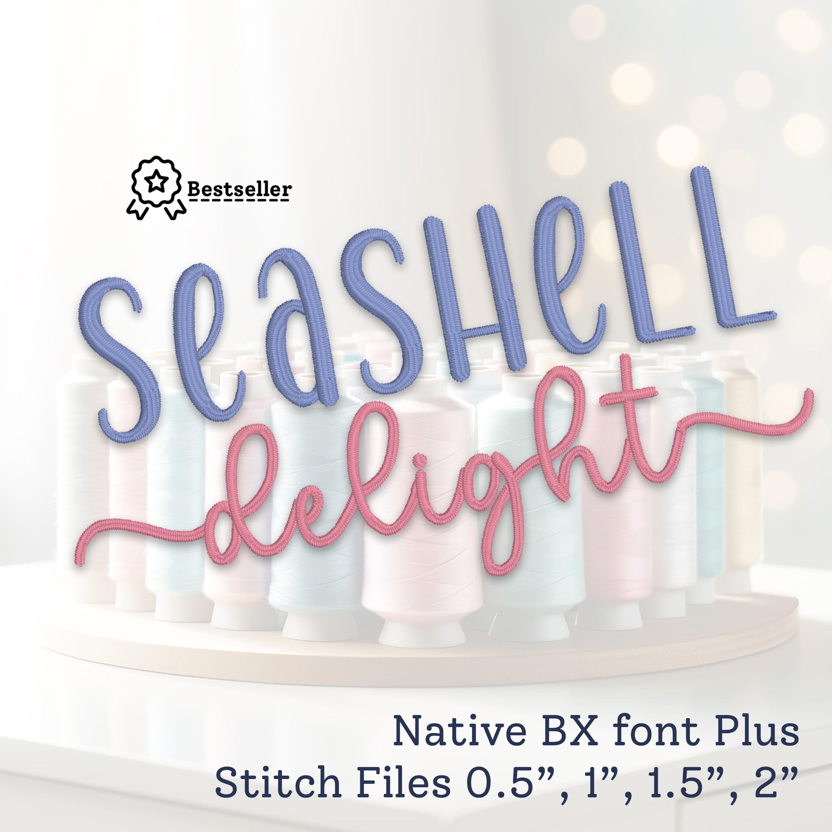 Seashell Delight Duo Embroidery Font: Native BX, Satin Stitch (digital ...