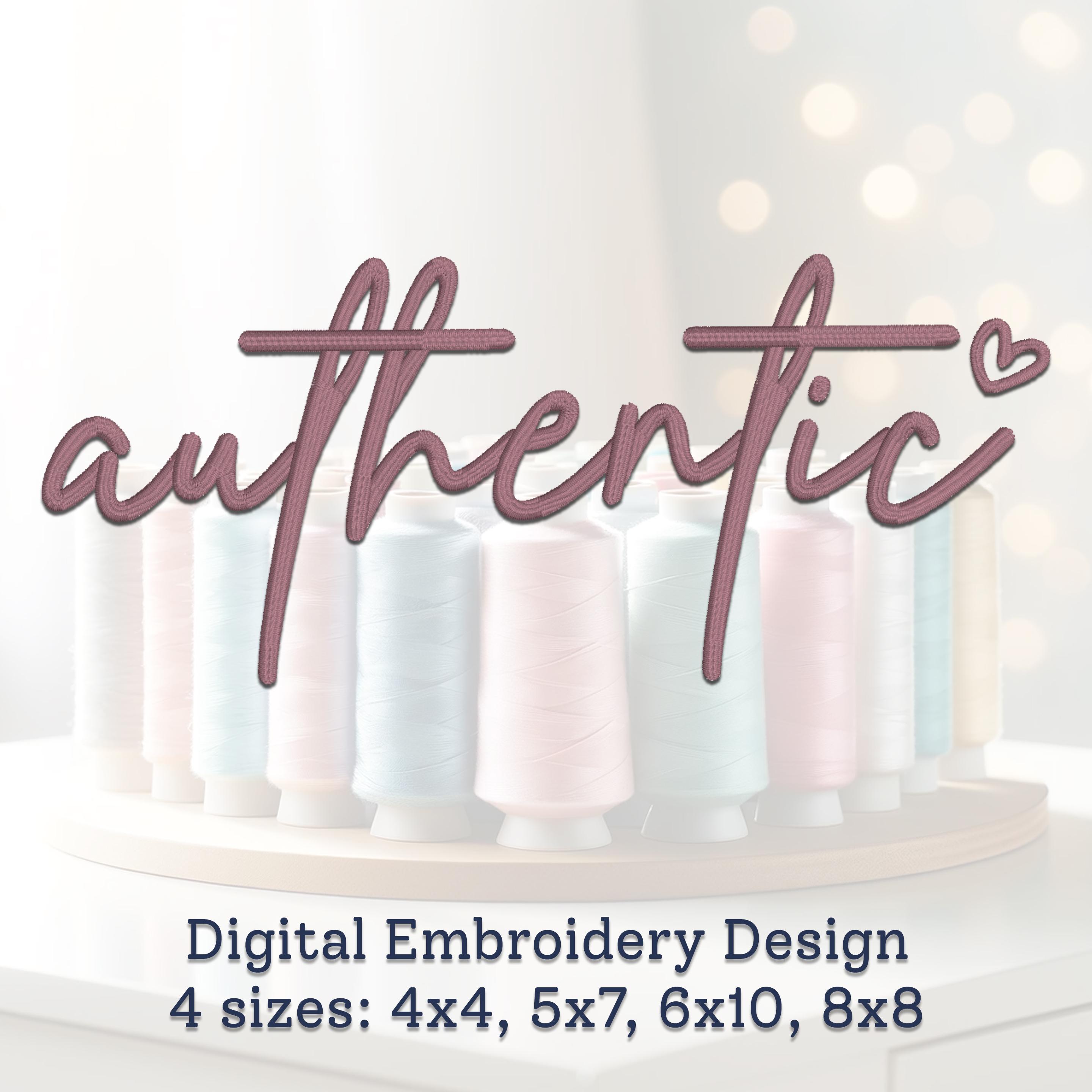 Authentic Script Embroidery Design, Word Art (digital File) - Etsy