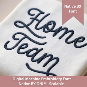 Police de caractères pour broderie Team Script : format BX natif, caractères alternatifs (téléchargement numérique)