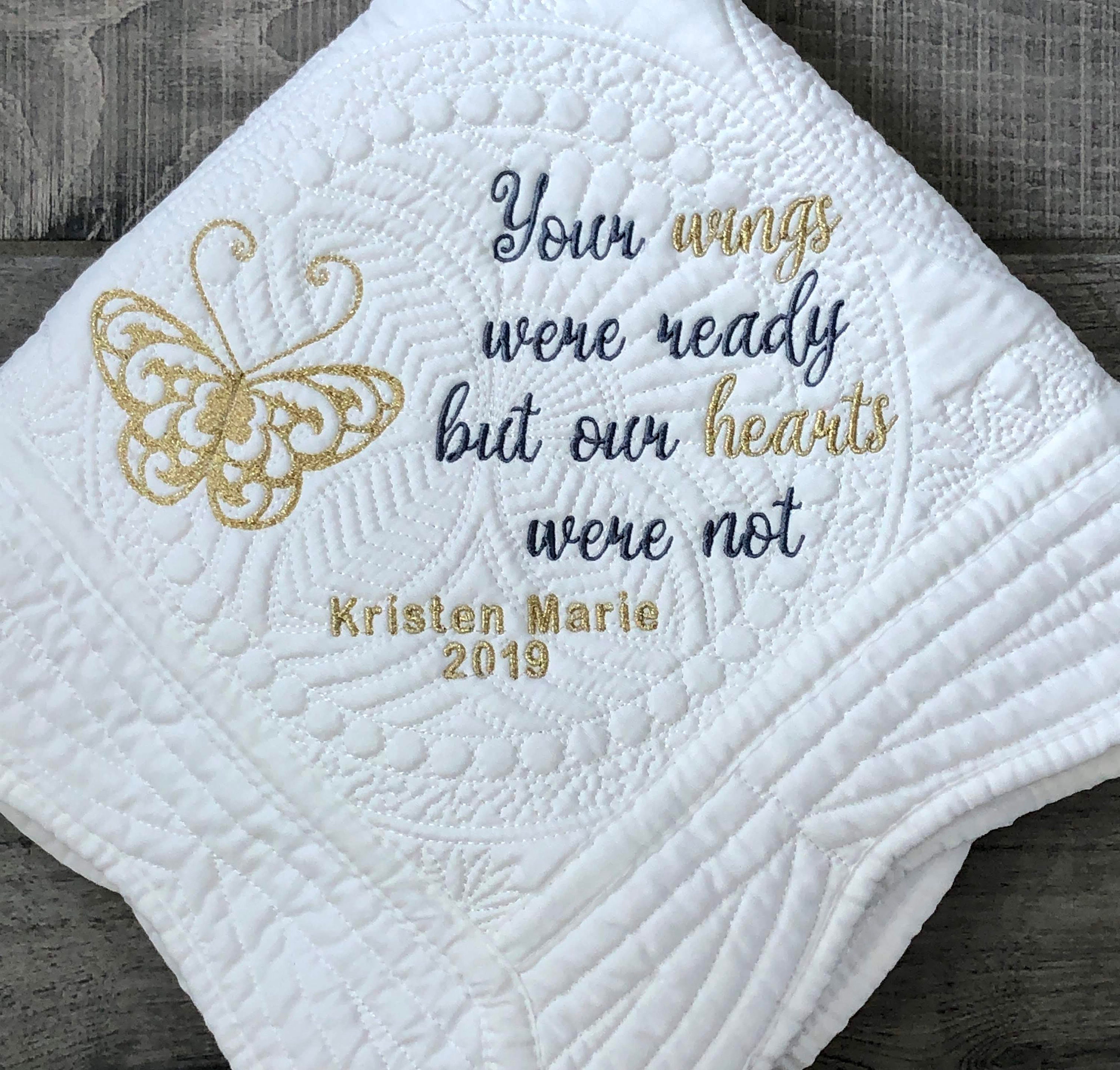 Memory Quilt Custom Embroidered Baby Blanket Memorial Etsy