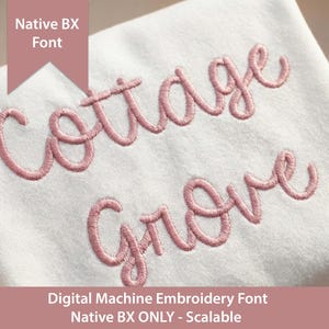 Cottage Grove Script Embroidery Font: Native BX ONLY (Digital Download) Native BX