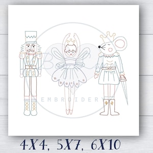 Nutcracker Ballet Machine Embroidery Design: Vintage Style (Digital File)