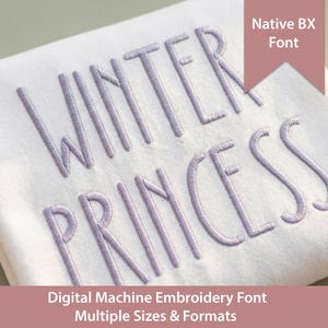 Czcionka do haftu Winter Princess: Satin Stitch Native BX Font (do pobrania w wersji cyfrowej) Native BX