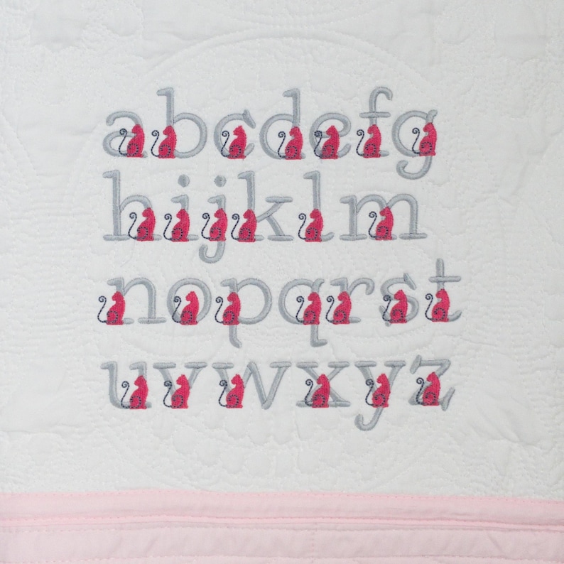 Stickmuster „Katzenalphabet“: Satinstich, Native BX-Schriftart (Digitaler Download) Bild 7