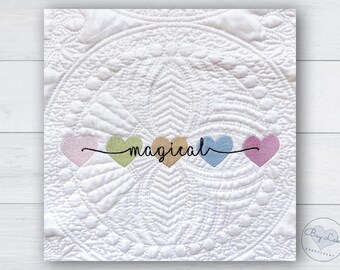 Magical Hearts Machine Embroidery Design: Valentine Stitch (Digital File)