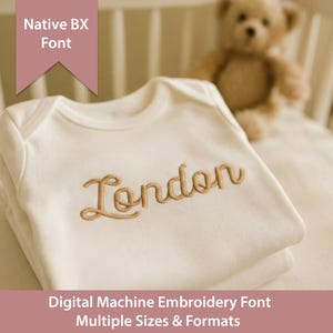 Fuente de bordado Aria Script: elegante caligrafía nativa BX (descarga digital para proyectos Embrilliance)