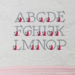 Stickmuster „Katzenalphabet“: Satinstich, Native BX-Schriftart (Digitaler Download) Bild 6