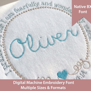 Kinsley-lettertype kettingsteekborduurwerk: vintage stijl Native BX (digitale download)