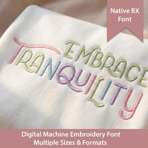 Wildflower Embroidery Font: Native BX + Stitch Files, Alternate Characters (Digital Download)