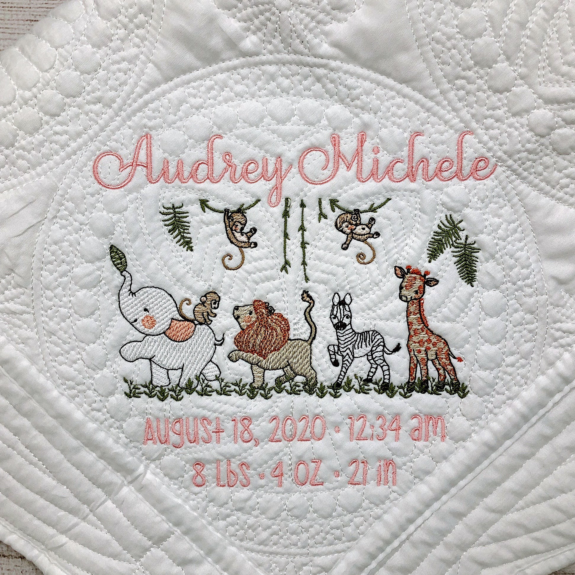 Custom baby blanket Safari Zoo Animal Parade Embroidered Etsy