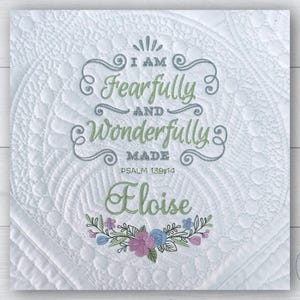 Bible verse baby blanket, Custom baby blanket, Personalize baby blanket, Christian baby gift, Embroidered baby quilt