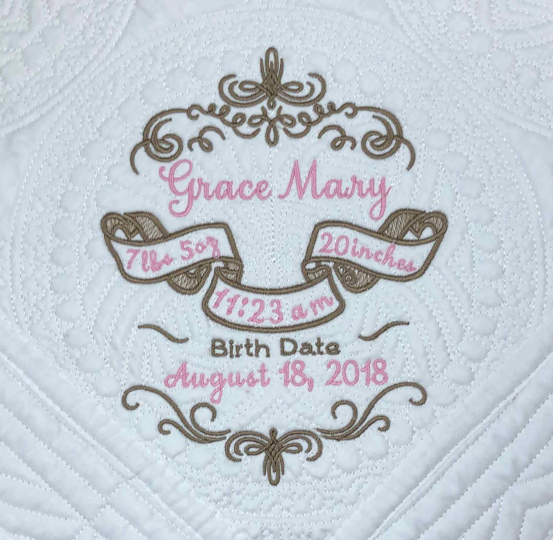 personalised embroidered baby blanket