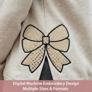 Side Bow Applique, Cutaway Coquette Bow, Satin Stitch, Machine Embroidery digital Design, 4 sizes