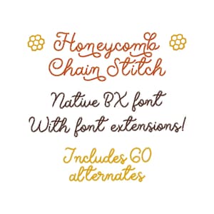 Honeycomb Chain Stitch Machine Embroidery Font: Native BX, 3 Sizes (Digital Download) image 5