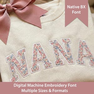 Academy Satin Stitch Applique Machine Embroidery Font: Native BX + Stitch Files (Digital Download) Native BX
